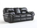 Canapé 3 places - Cuir - 218x96x92 cm - Noir - Classique