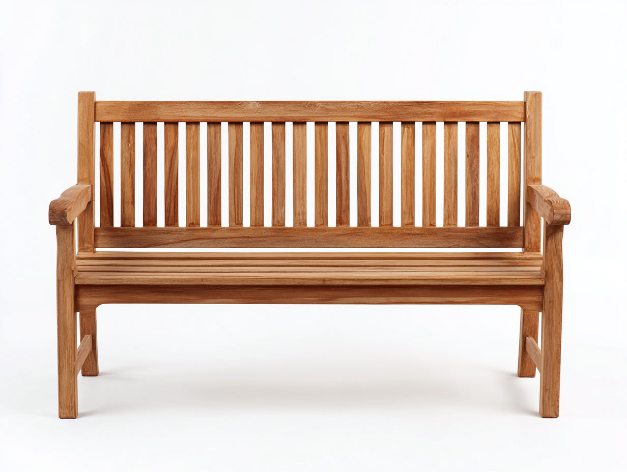 Banc de jardin - Bois - 150x58x91 cm - Miel - Classique