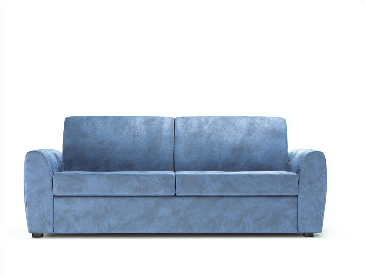 Canapé 2 places-tissu-182x96x84 cm-bleu-design moderne
