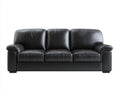 Canapé 3 places - Cuir - 216x88x88 cm - Noir - Contemporain