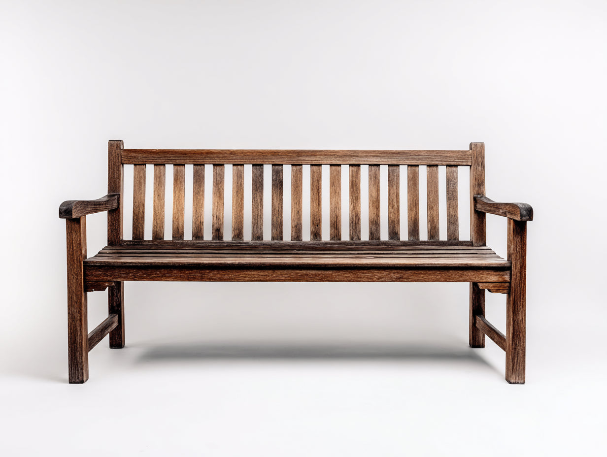 Banc de jardin - Bois - 145x55x84 cm - Brun vieilli - Rustique