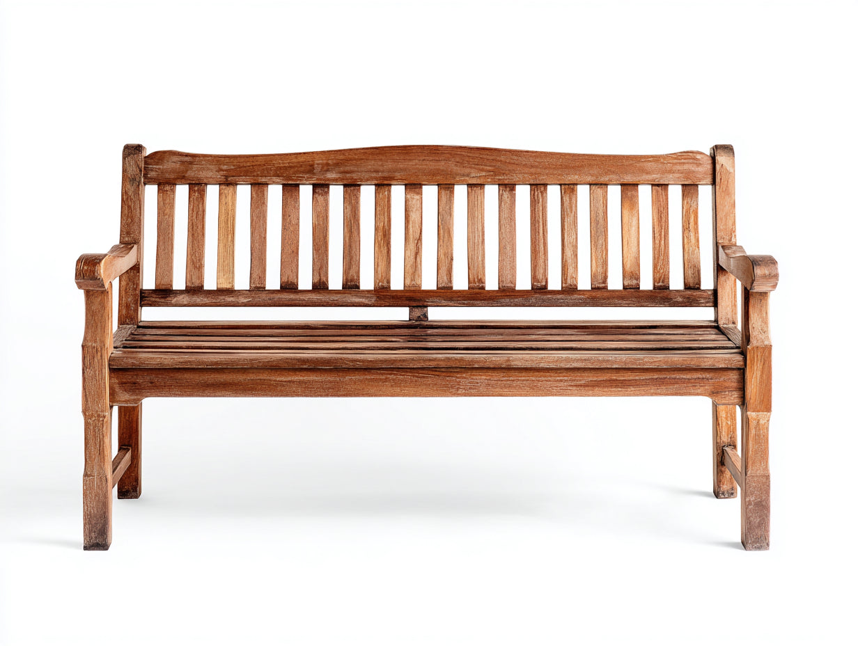 Banc de jardin - Bois - 155x58x90 cm - Brun vieilli - Rustique