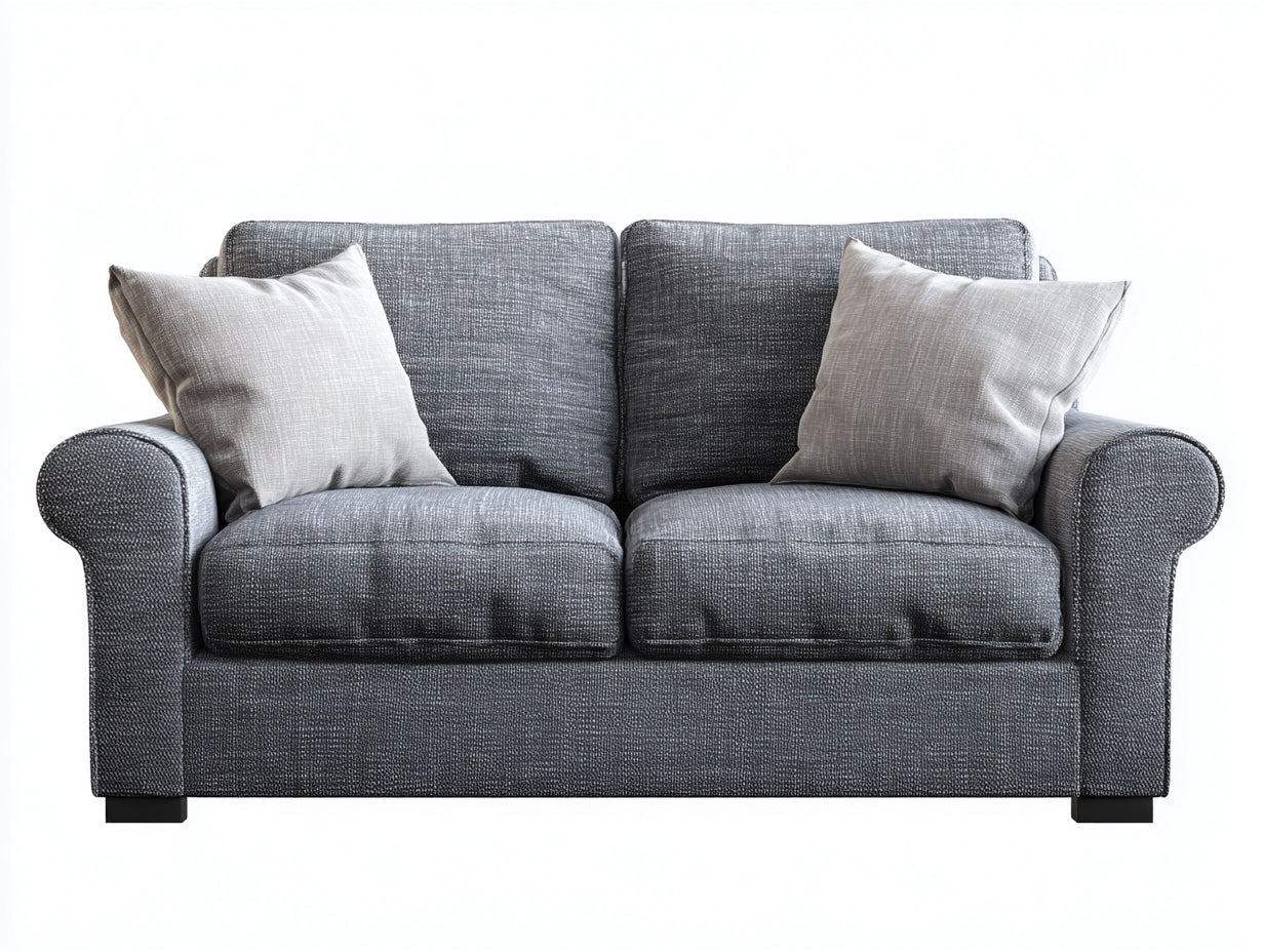 Canapé 2 places-tissu-176x98x86 cm-gris-design moderne