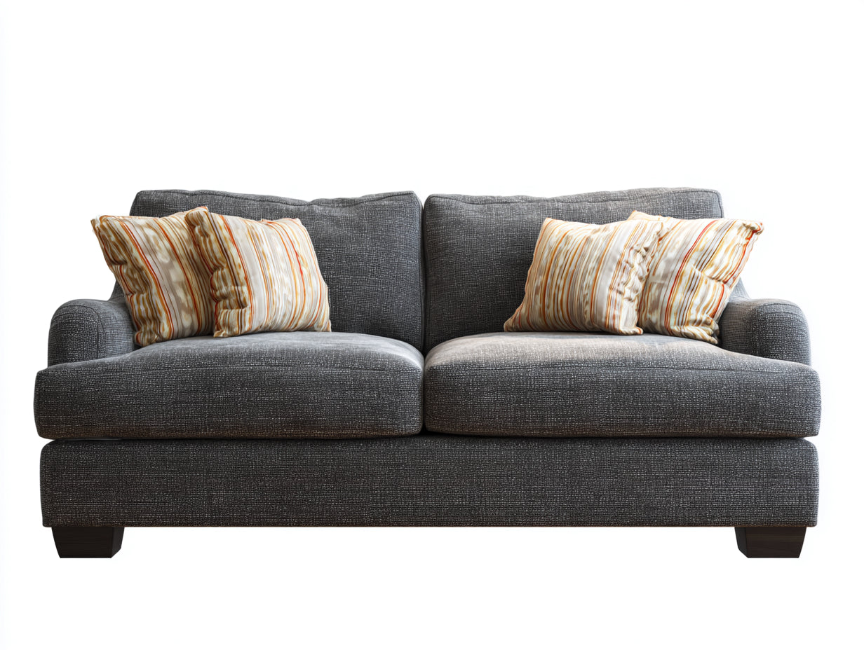 Canapé 2 places-tissu-172x95x83 cm-gris-design moderne