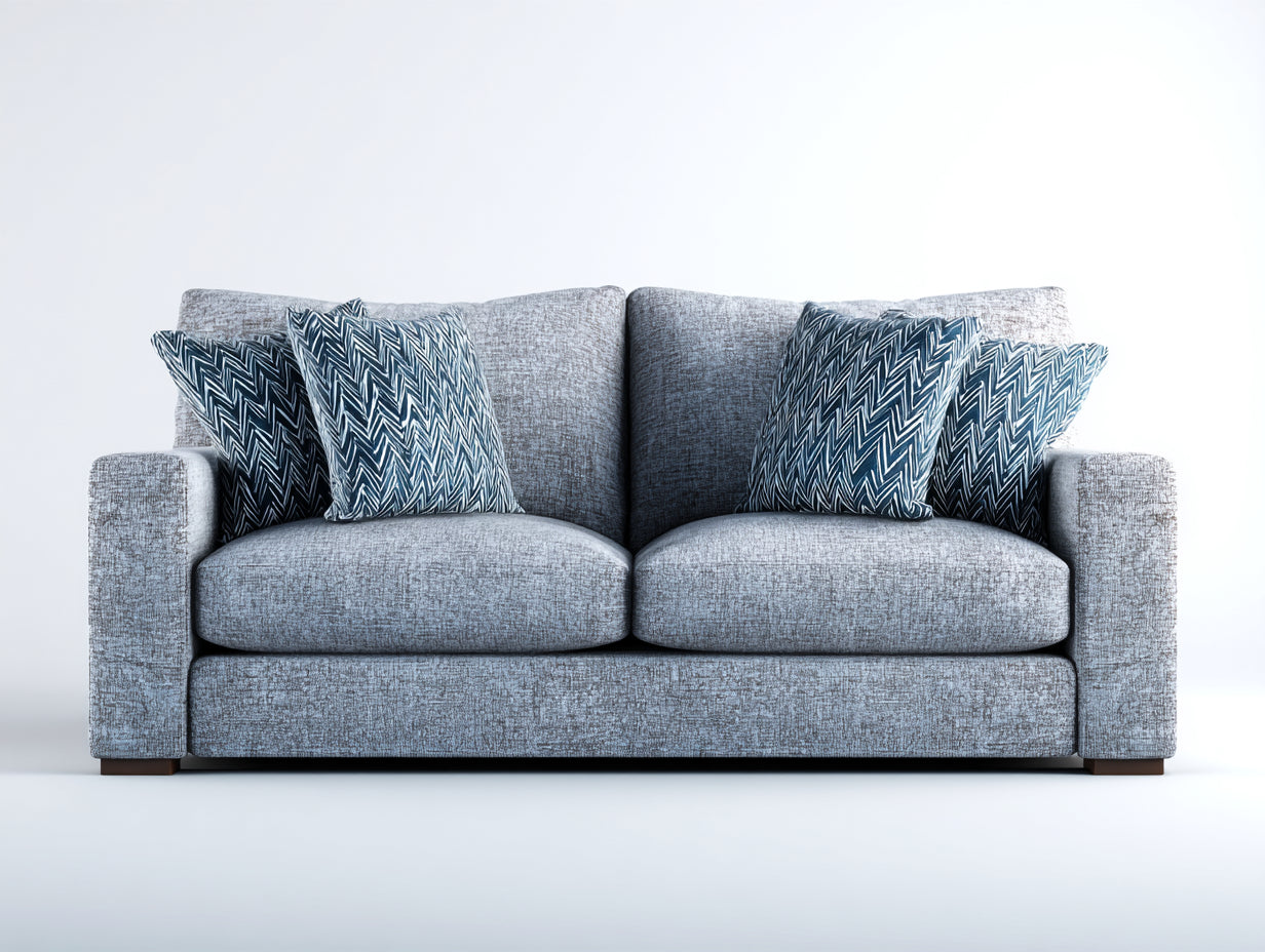 Canapé 2 places-tissu-176x95x84 cm-gris-design moderne