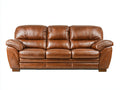Canapé 3 places - Cuir - 223x95x91 cm - Cognac - Moderne classique