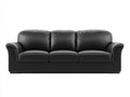 Canapé 3 places - Cuir - 220x90x86 cm - Noir - Moderne
