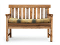 Banc de jardin - Bois-Tissu - 120x58x92 cm - Brun naturel-Jaune - Rustique