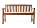 Banc de jardin - Bois-Tissu - 150x56x90 cm - Brun-Crème - Classique
