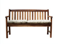 Banc de jardin - Bois-Tissu - 145x58x88 cm - Brun naturel-Crème - Rustique