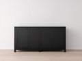 Meuble d'entrée - panneaux de bois - 170x42x90 cm - noir - style contemporain