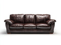 Canapé 3 places - Cuir - 214x90x84 cm - Marron foncé - Rétro