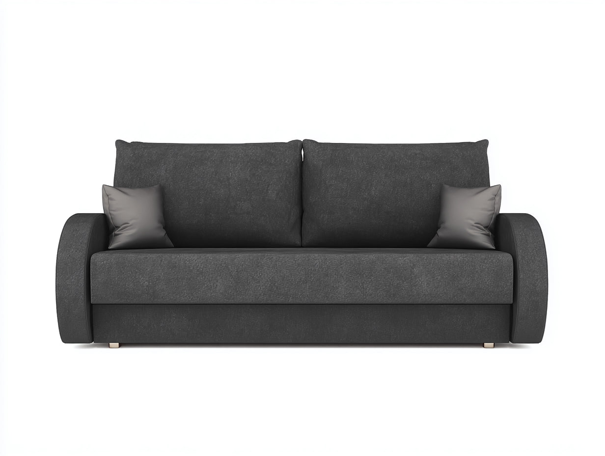 Canapé 2 places-tissu-186x96x86 cm-gris-design moderne