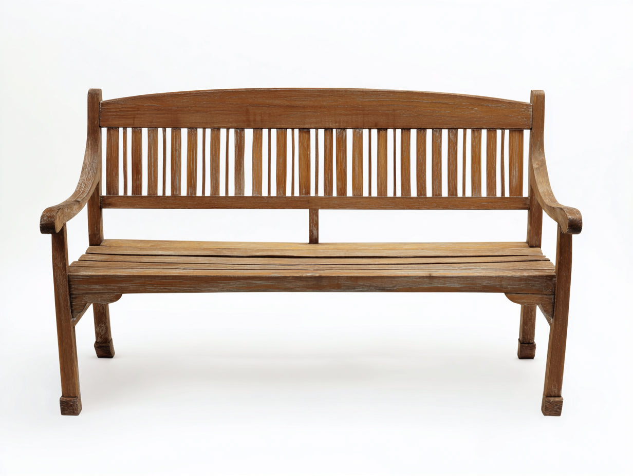 Banc de jardin - Bois - 160x58x92 cm - Brun vieilli - Classique