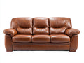 Canapé 3 places - Cuir - 219x93x90 cm - Brun clair - Traditionnel