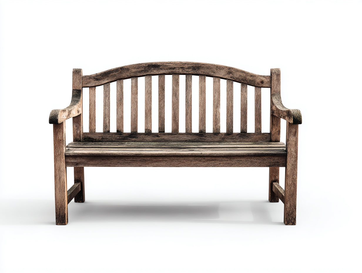 Banc de jardin - Bois - 130x57x87 cm - Chêne vieilli - Rustique