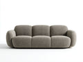 Canapé 3 places - Tissu - 224x91x78 cm - Gris taupe - Moderne