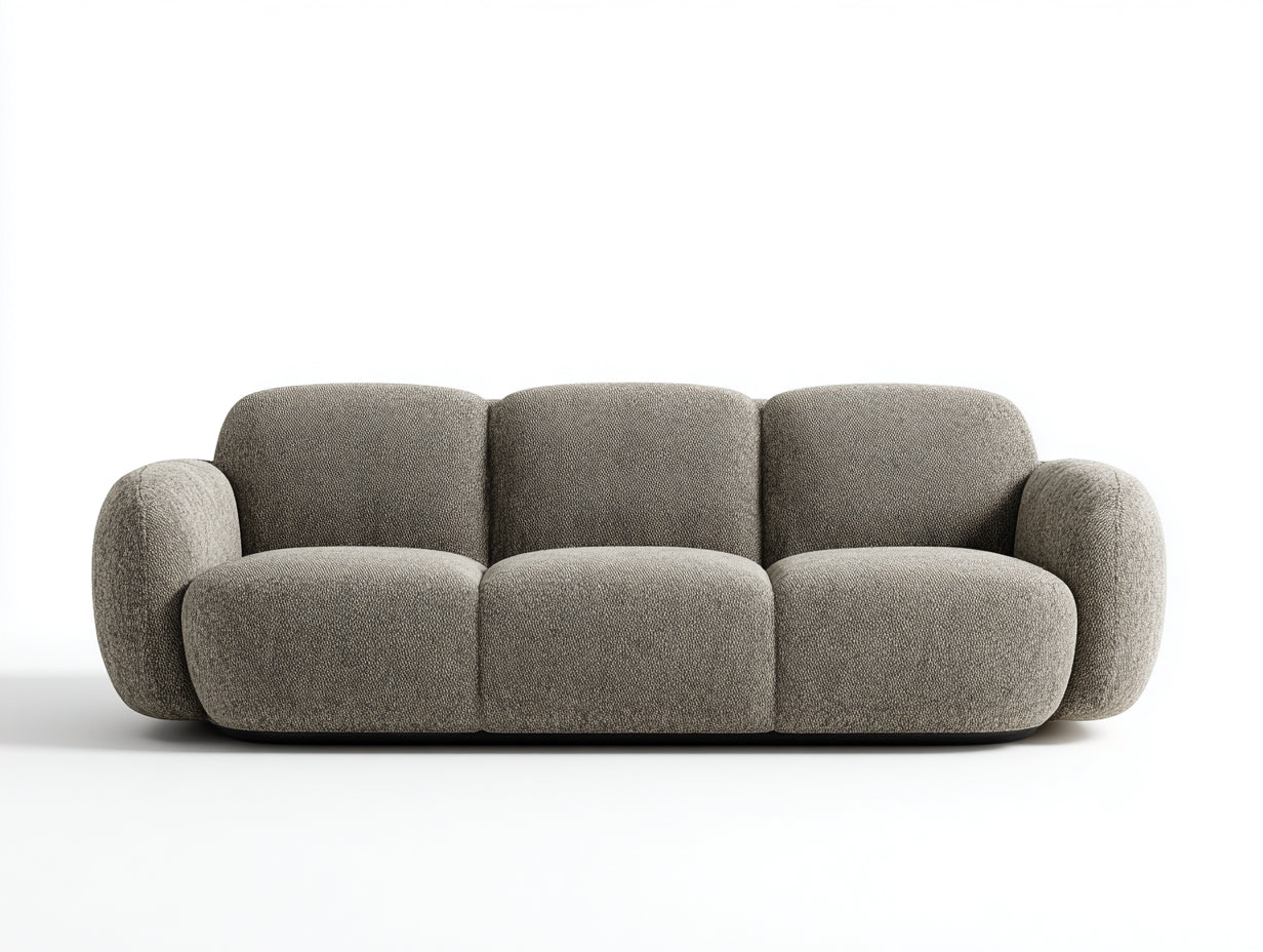 Canapé 3 places - Tissu - 224x91x78 cm - Gris taupe - Moderne